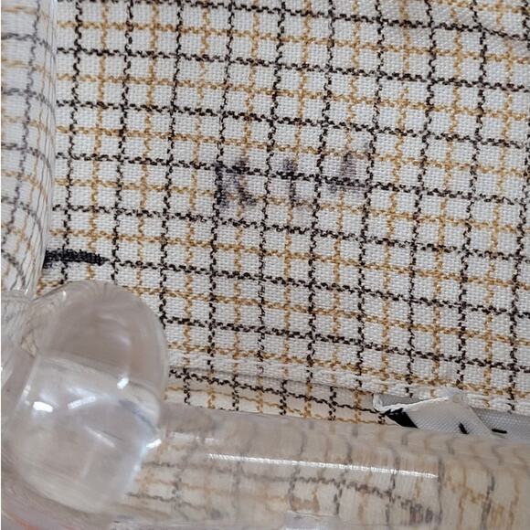 Manhattan 70s Beige Brown Check Woven Shirt Retro Button‑Up Vintage Casual - Picture 10 of 14